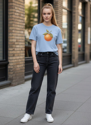 Sunlit Orange Cotton T-Shirt