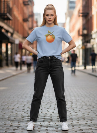 Sunlit Orange Cotton T-Shirt