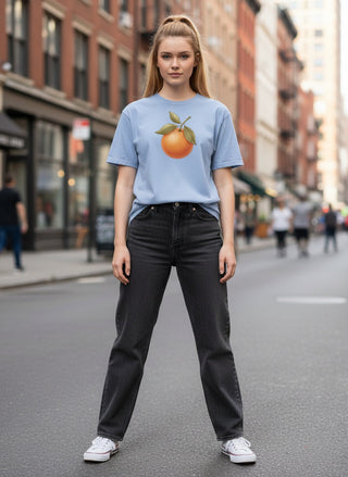 Sunlit Orange Cotton T-Shirt