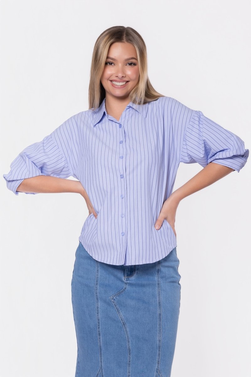 Viviana Top (Blue Stripe)