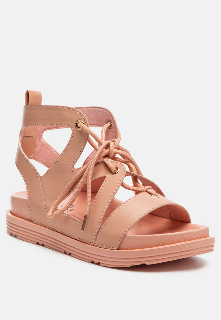Voopret Tie-Up Flat Sandals - Glamourous Grace
