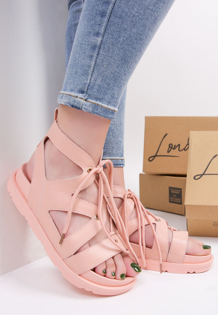 Voopret Tie-Up Flat Sandals - Glamourous Grace