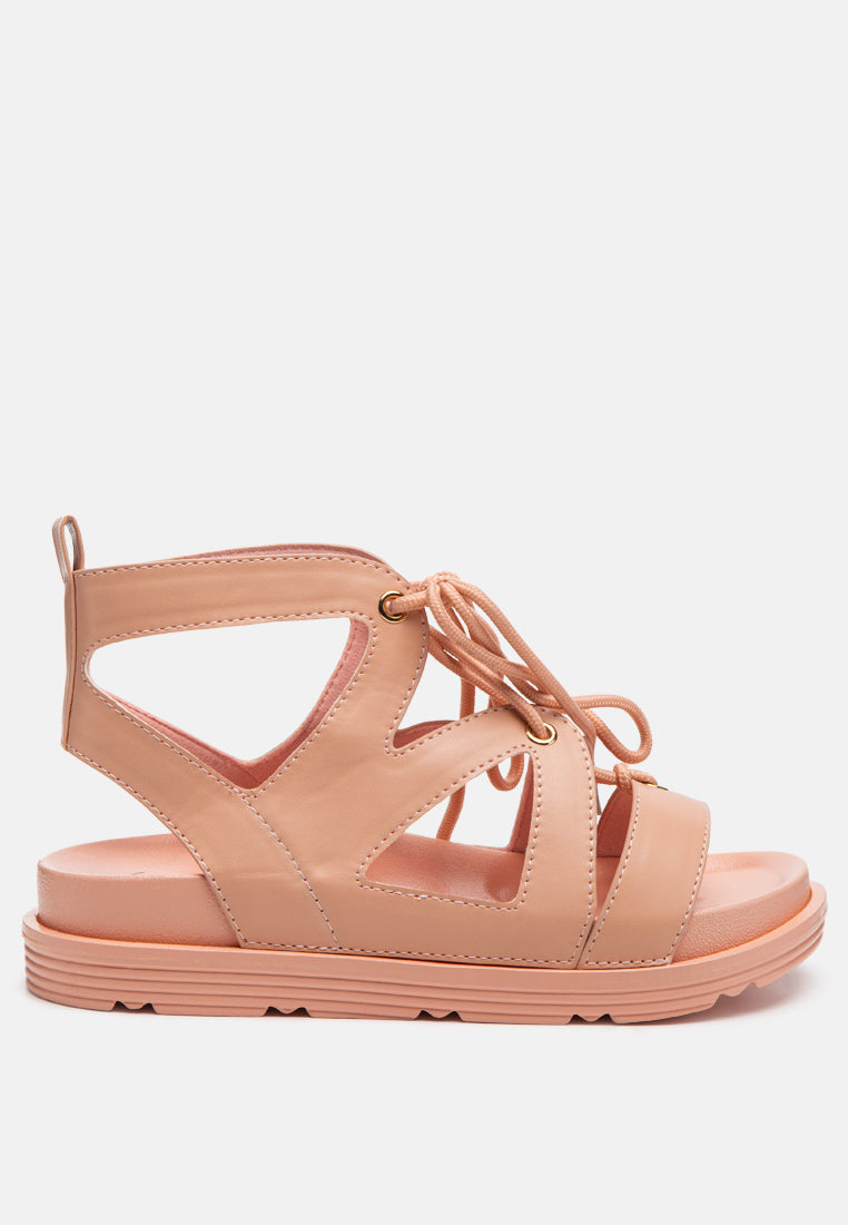 Voopret Tie-Up Flat Sandals - Glamourous Grace