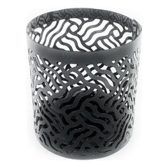 Vibhsa Votive Candle Holders | Set of 2, Grey, Laser-Cut Design