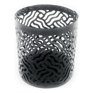 Vibhsa Votive Candle Holders | Set of 2, Grey, Laser-Cut Design