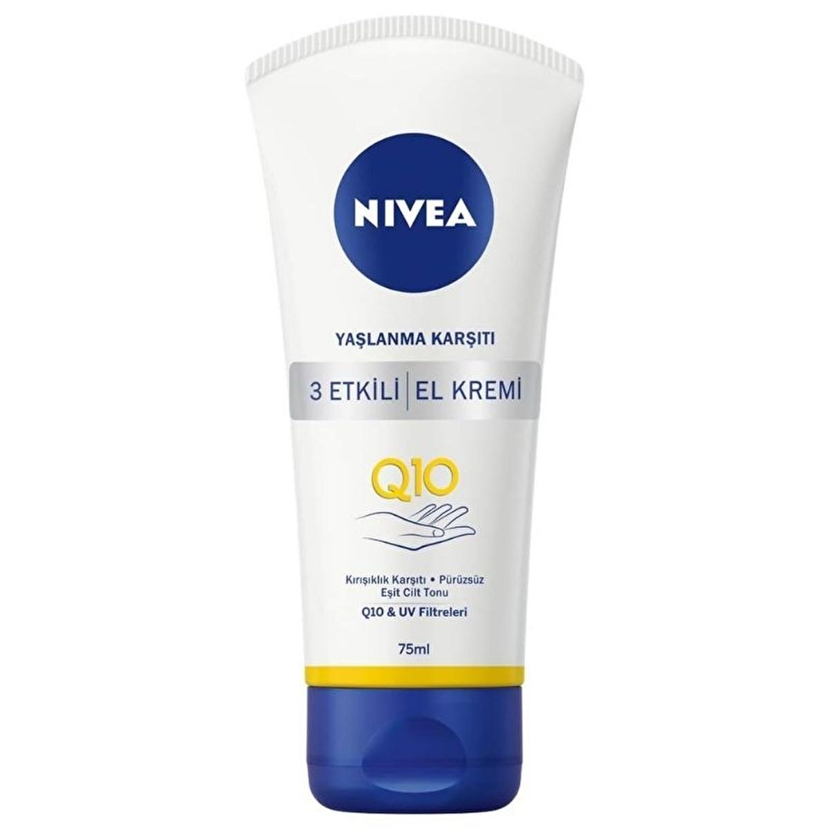Nivea Anti-Aging Hand Cream with Q10 Formula - Moisturizing, UV Protection, Non-Greasy Hand Care for Dry Hands - Glamourous Grace