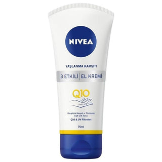 Nivea Anti-Aging Hand Cream with Q10 Formula - Moisturizing, UV Protection, Non-Greasy Hand Care for Dry Hands - Glamourous Grace