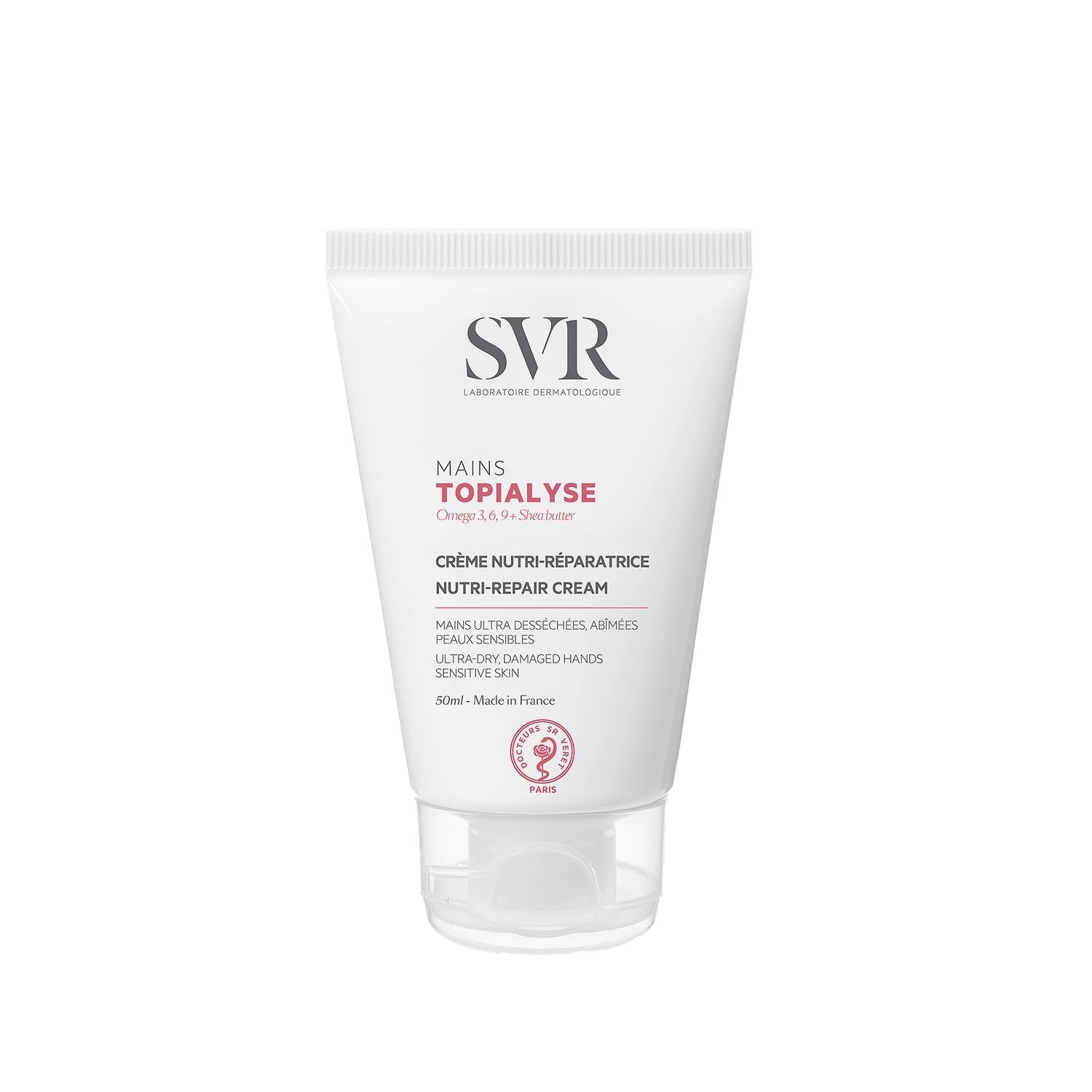 SVR Topialyse Hand Cream 50ml - Moisturizing, Non-Greasy Hand Cream for Dry Skin with Omega 3, 6, 9 & Shea Butter - Glamourous Grace