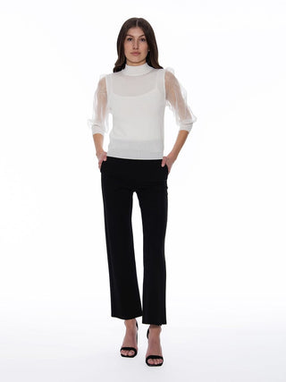 Waist Band Stretched Fitted Pants