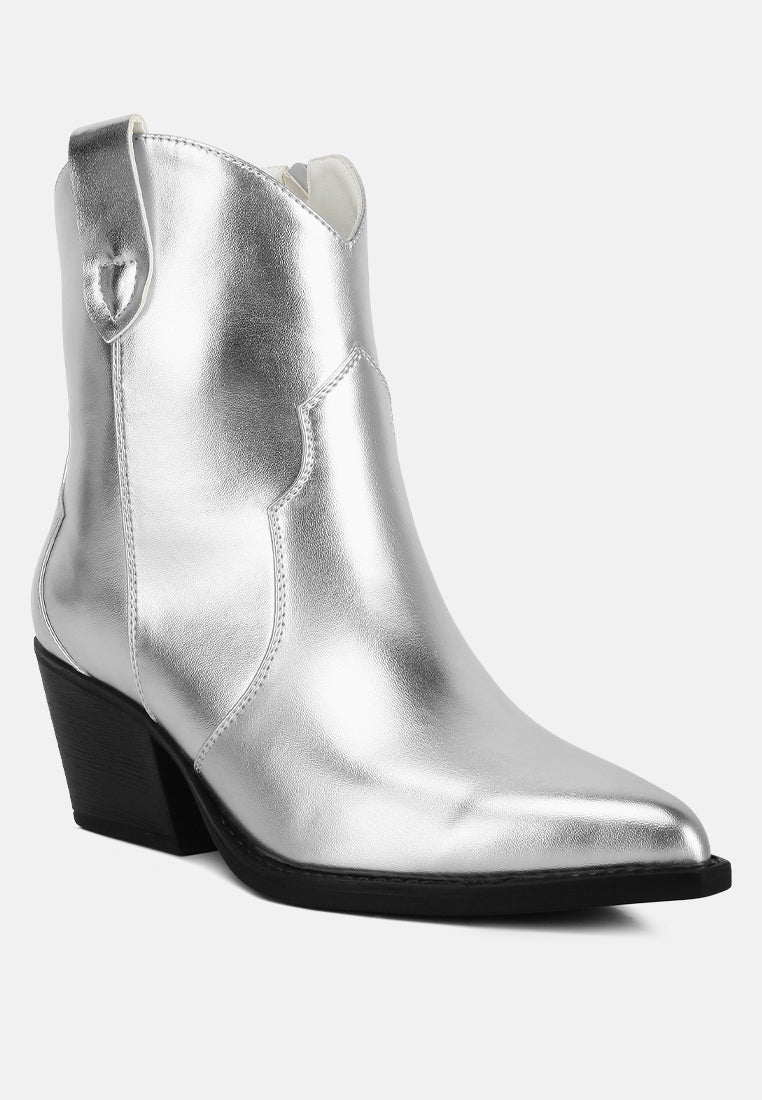 Wales Metallic Faux Leather Bootie - Glamourous Grace
