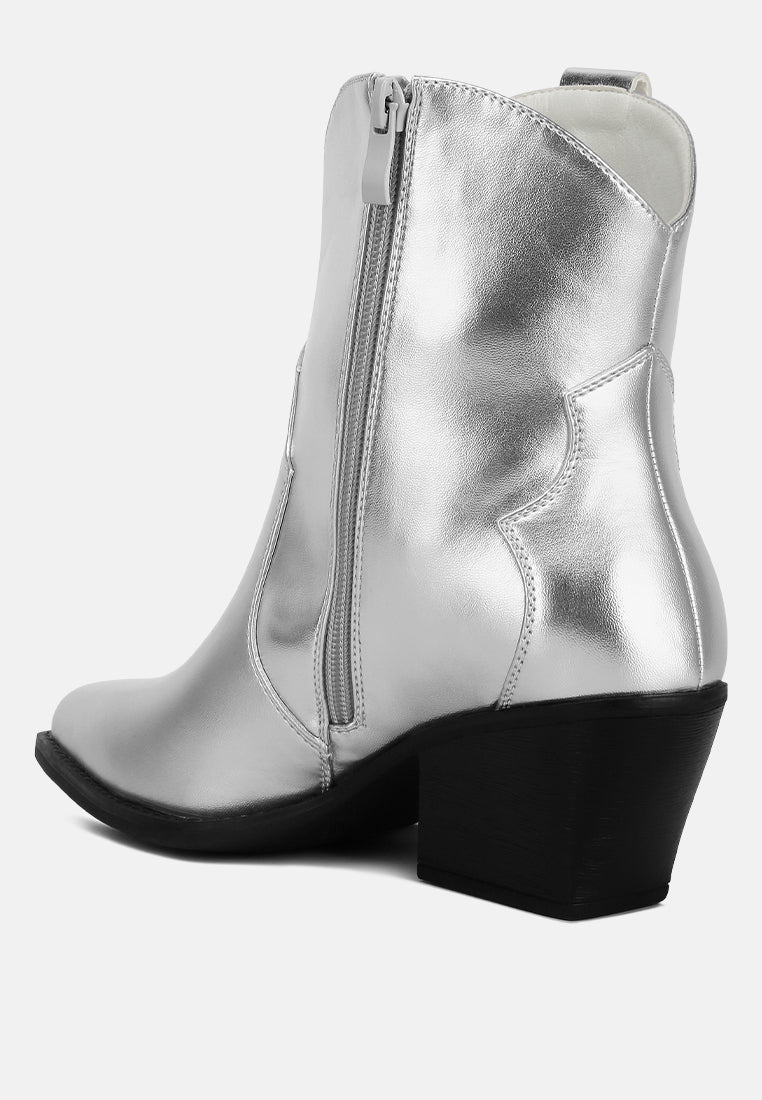 Wales Metallic Faux Leather Bootie - Glamourous Grace
