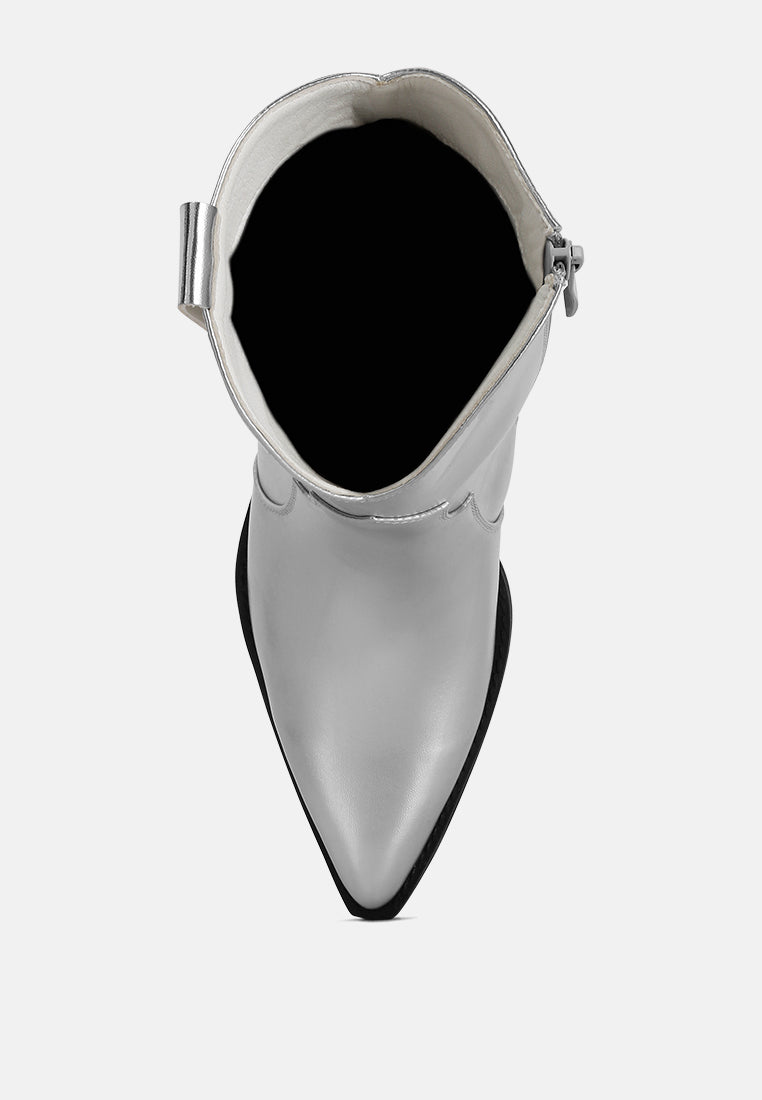 Wales Metallic Faux Leather Bootie - Glamourous Grace