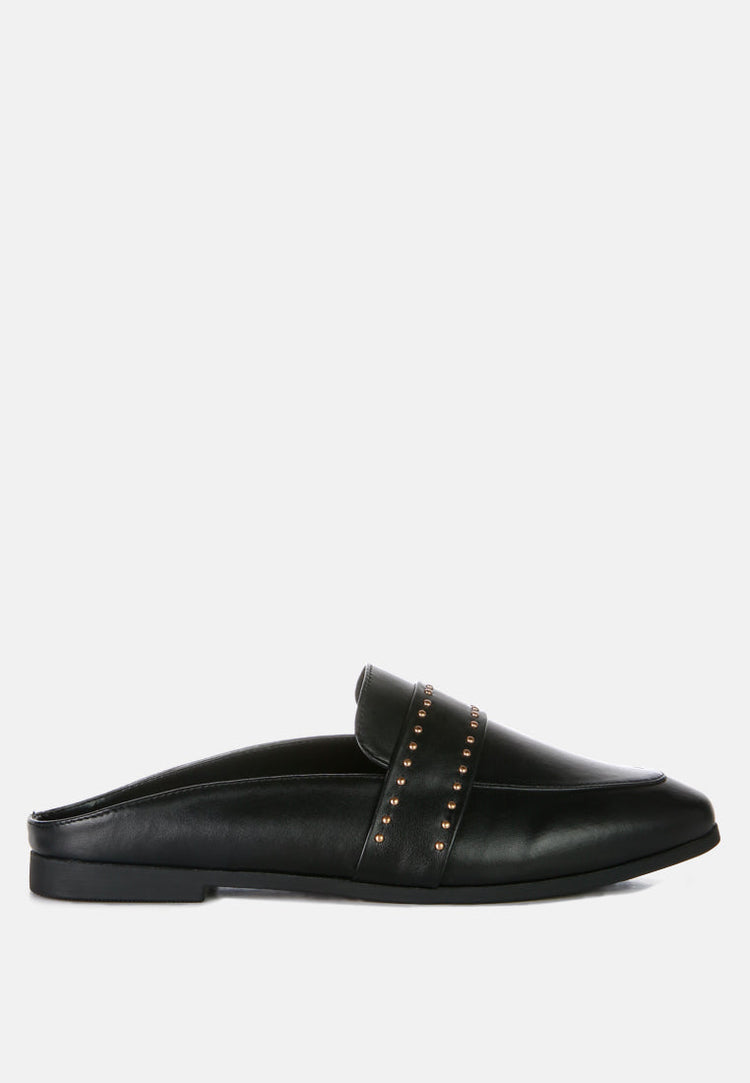 Walkout Faux Leather Studded Detail Mules - Glamourous Grace
