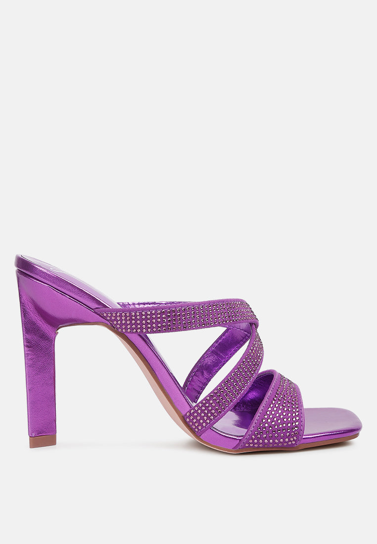 Wapit Rhinestone Embellished Straps Sandals - Glamourous Grace