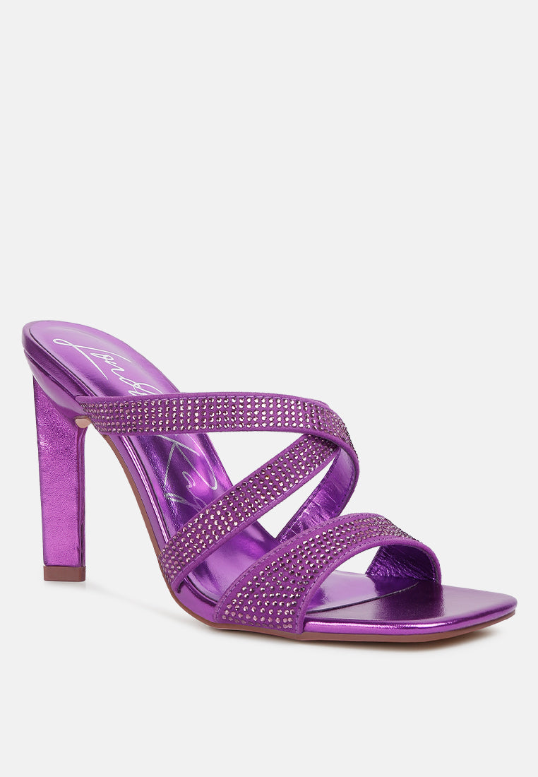Wapit Rhinestone Embellished Straps Sandals - Glamourous Grace
