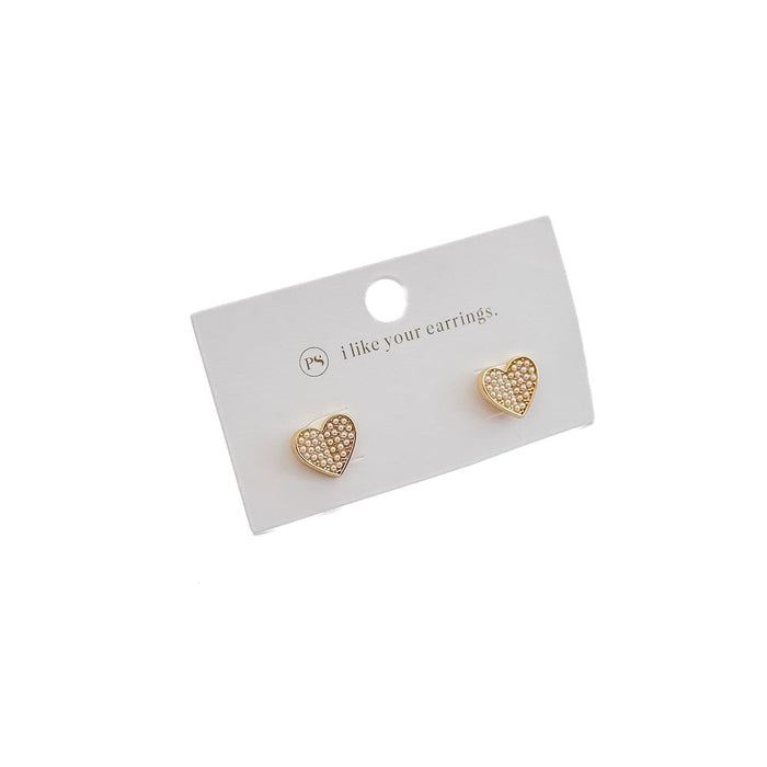Heart of Pearls Stud Earrings - WATERPROOF - Glamourous Grace