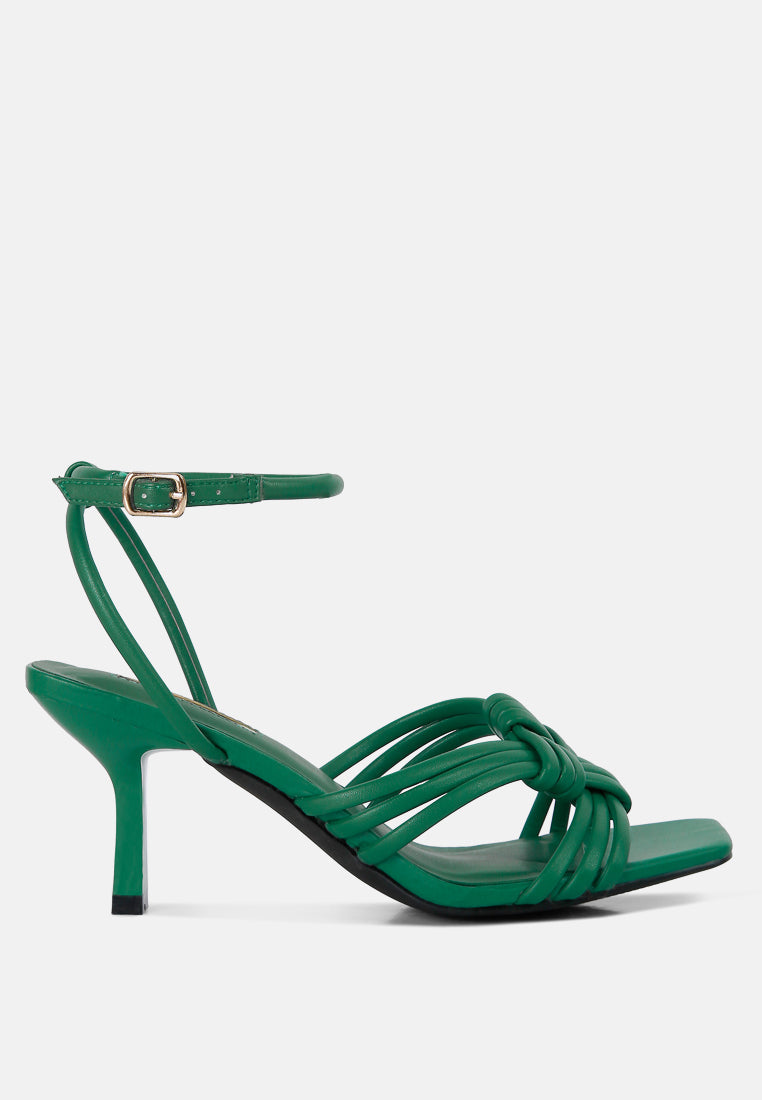Weekend Pick Box Knot Pin Heel Sandals - Glamourous Grace