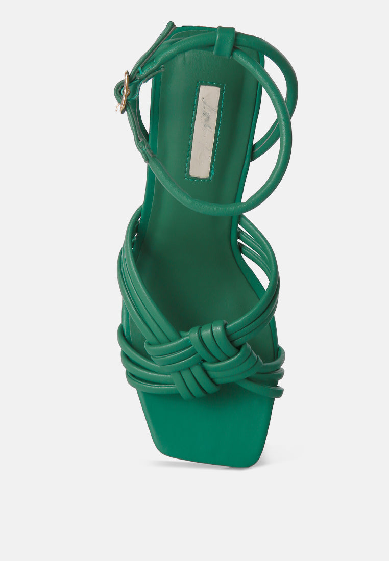 Weekend Pick Box Knot Pin Heel Sandals - Glamourous Grace