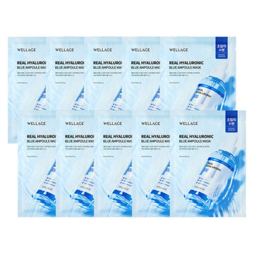 WELLAGE Real Hyaluronic Blue Ampoule Mask Sheet 27ml X 10P - Glamourous Grace