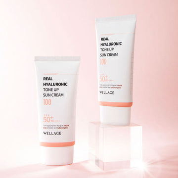 WELLAGE Real Hyaluronic Tone-up Sun Cream SPF50+ PA++++ 50ml - Glamourous Grace