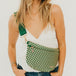 Woven Checkered Metallic Gold/Emerald - NEW