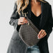 Woven Checkered Light Gray Black