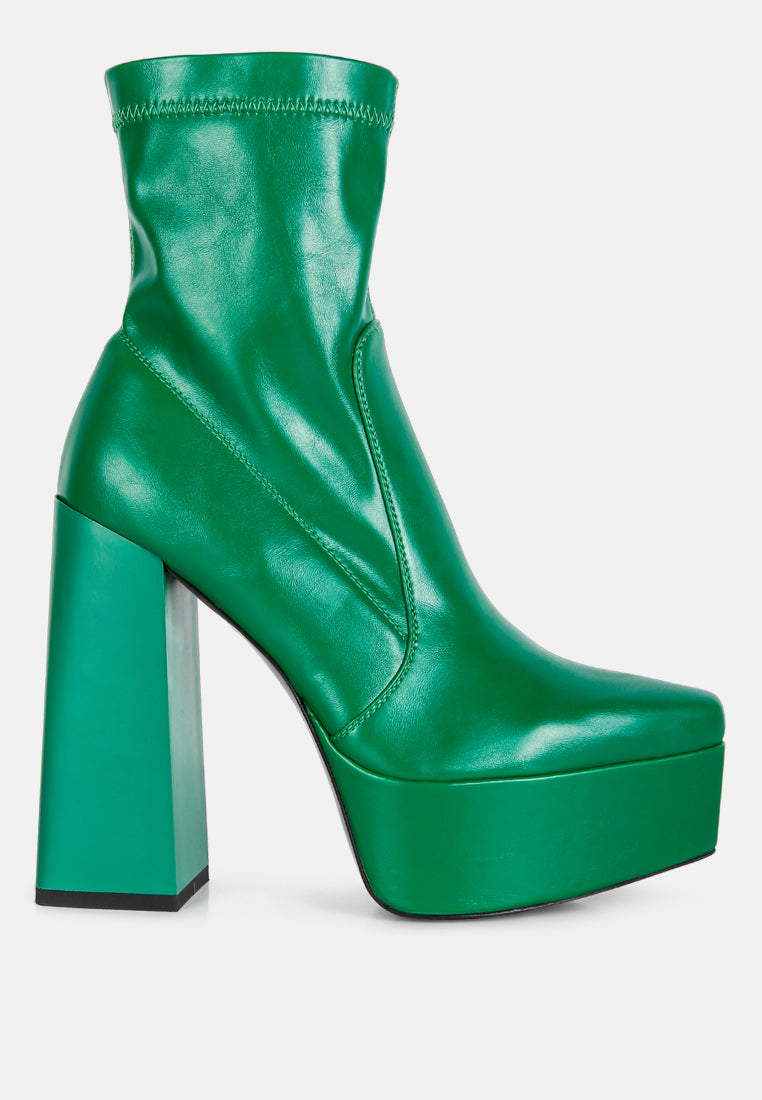 Whippers Patent Pu High Platform Ankle Boots - Glamourous Grace