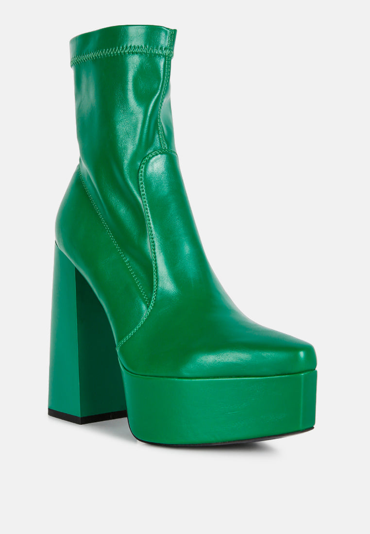 Whippers Patent Pu High Platform Ankle Boots - Glamourous Grace