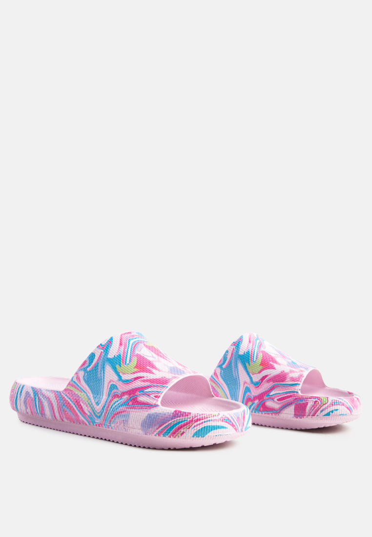 Whirl Marbling Dip Dye Slides - Glamourous Grace