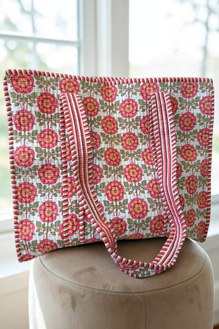 SC - Cali Pink Floral Tote Bag - Glamourous Grace