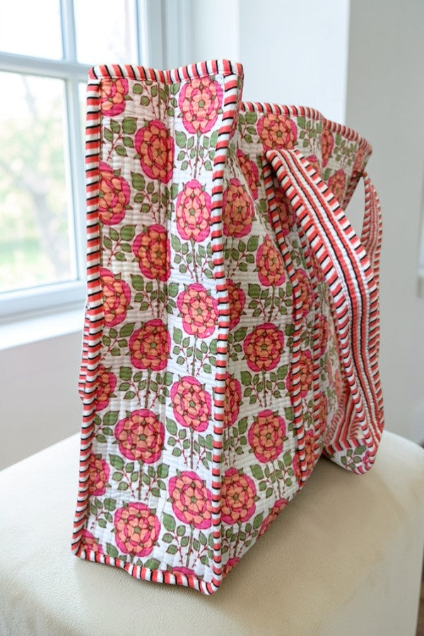 SC - Cali Pink Floral Tote Bag - Glamourous Grace