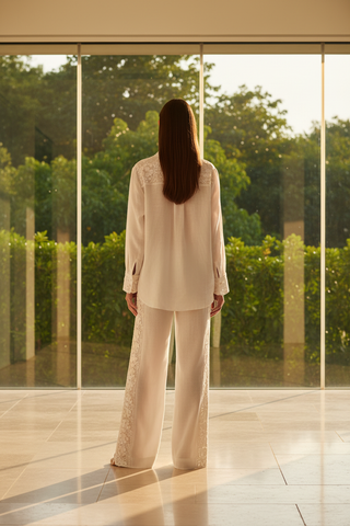 White Embroidered Set - Back