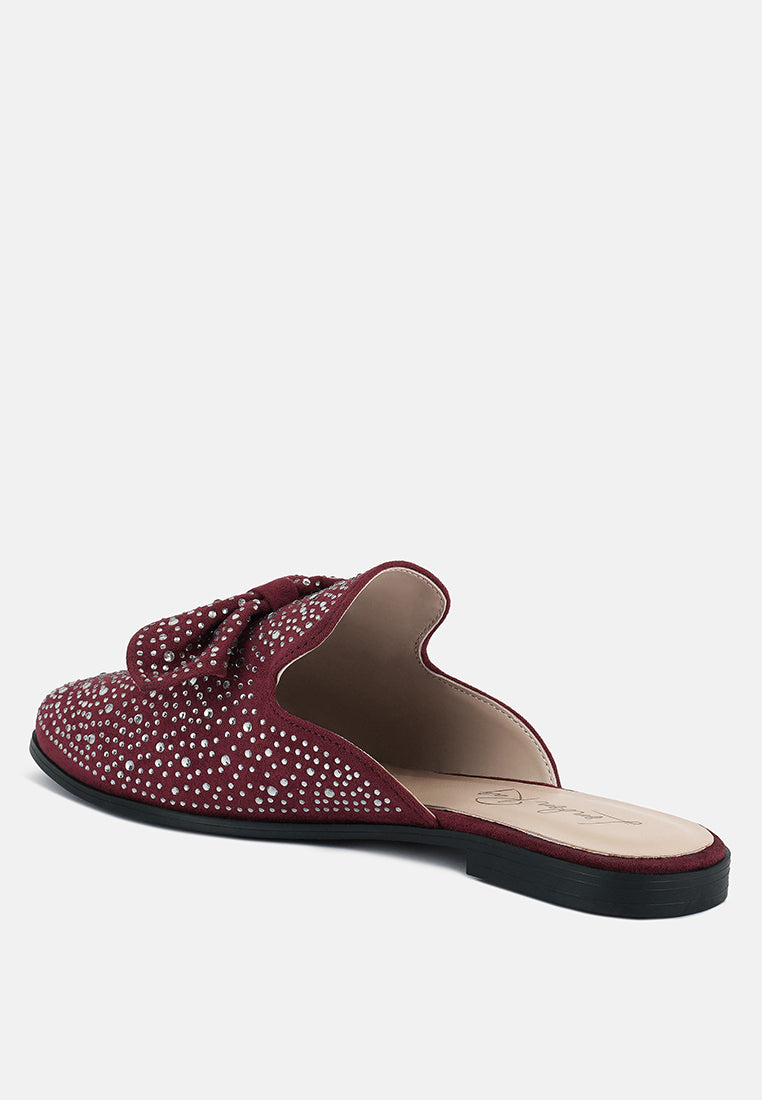 Whoopie Embellished Casual Bow Mules - Glamourous Grace