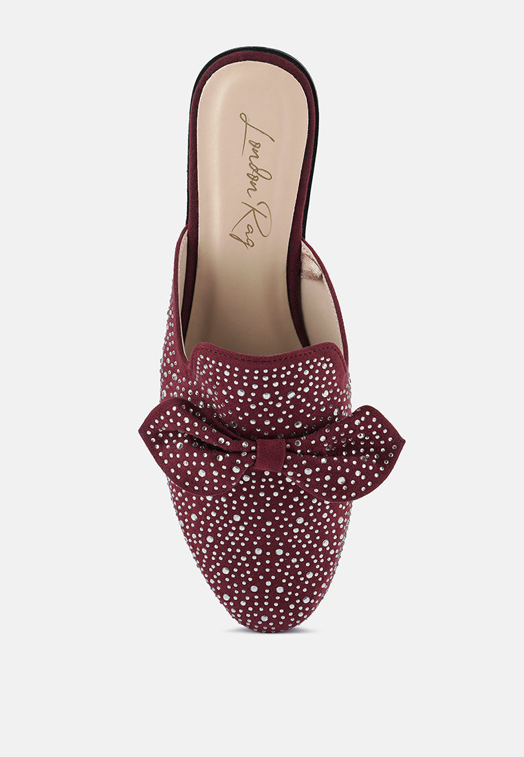 Whoopie Embellished Casual Bow Mules - Glamourous Grace