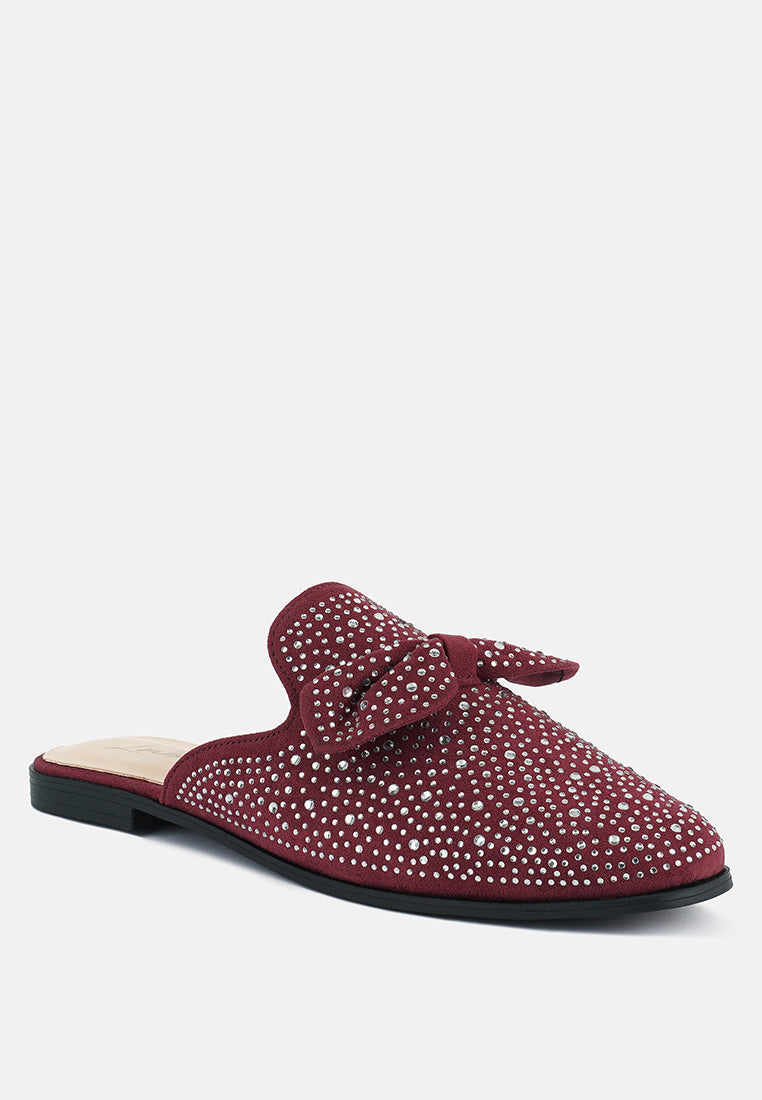 Whoopie Embellished Casual Bow Mules - Glamourous Grace