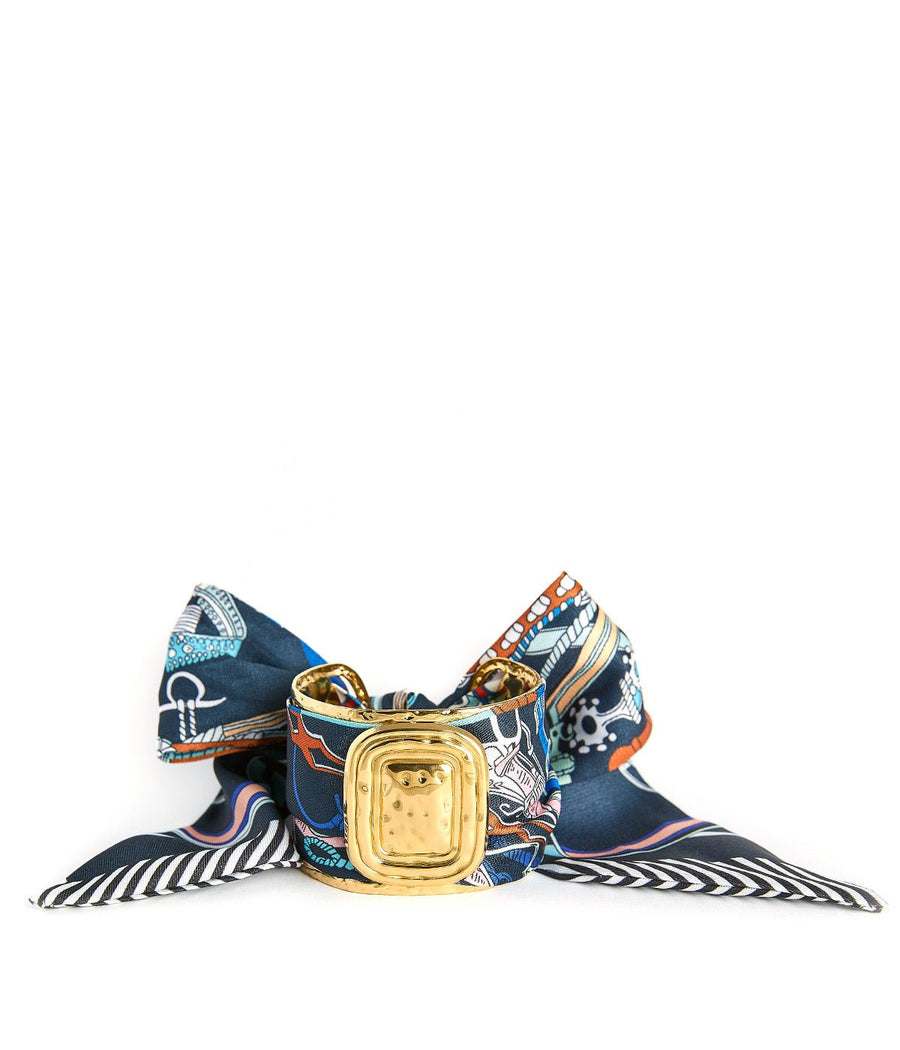 Wide Gold Scarf Cuff - Evie - Glamourous Grace