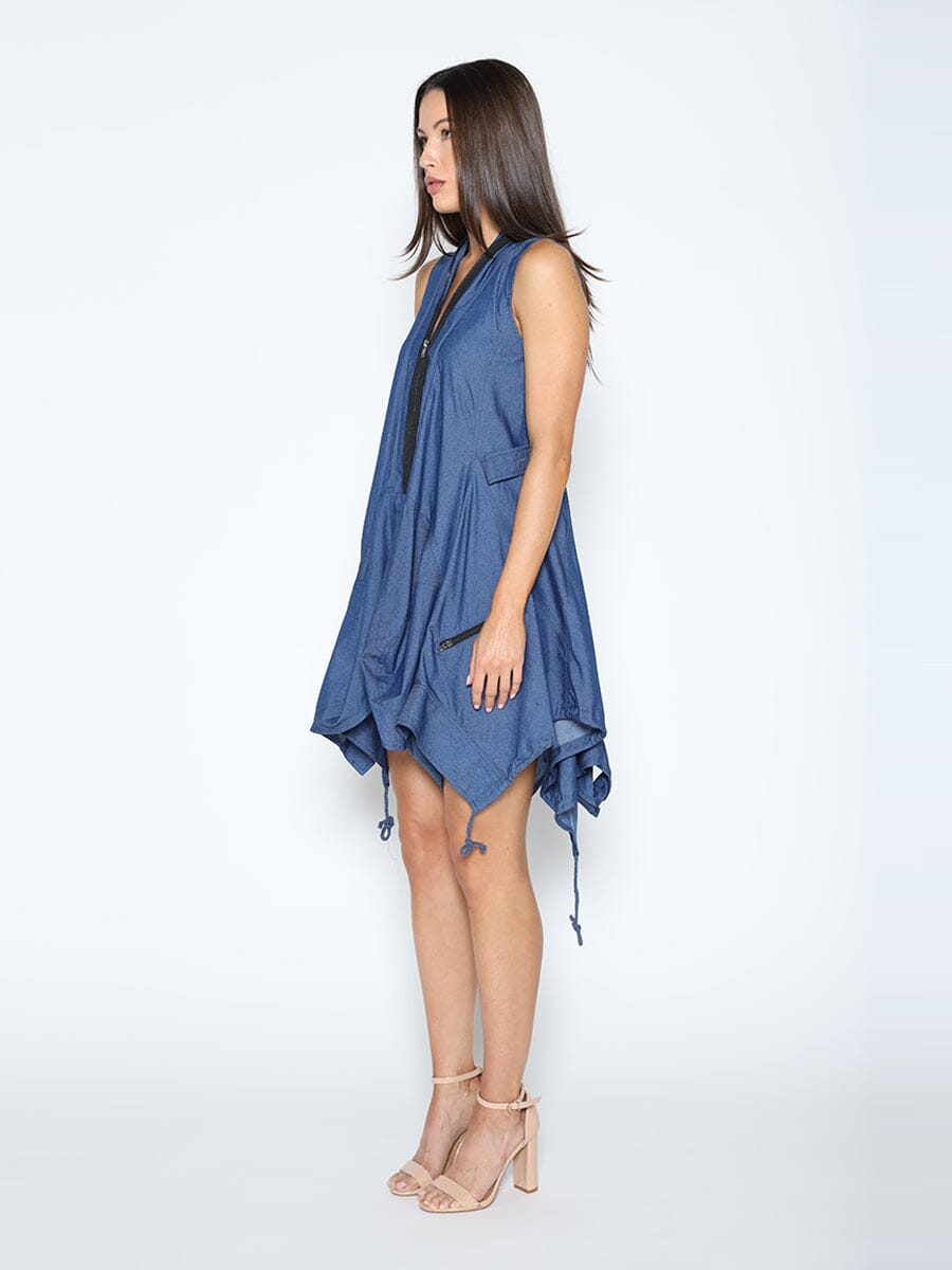 Wide Hem Sleeveless Denim Dress - Glamourous Grace