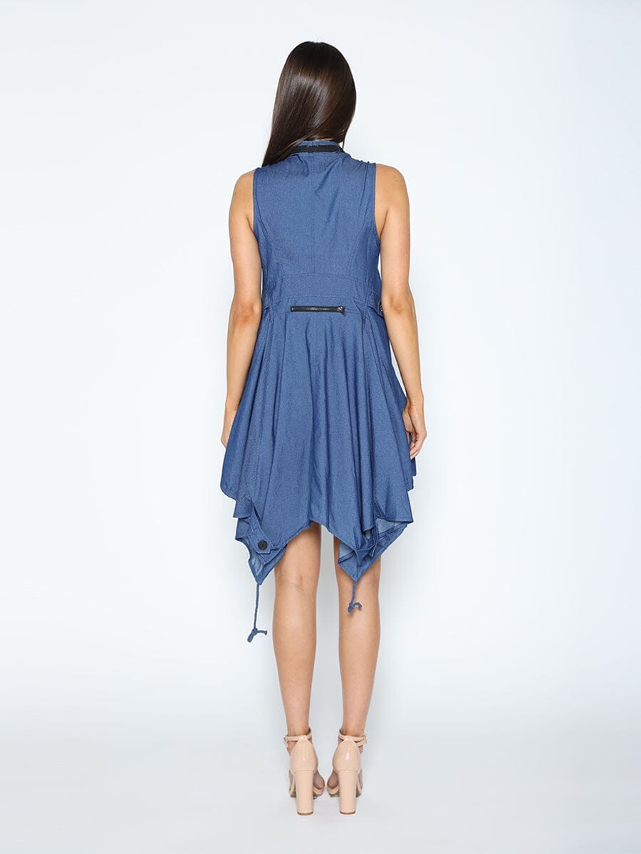Wide Hem Sleeveless Denim Dress - Glamourous Grace