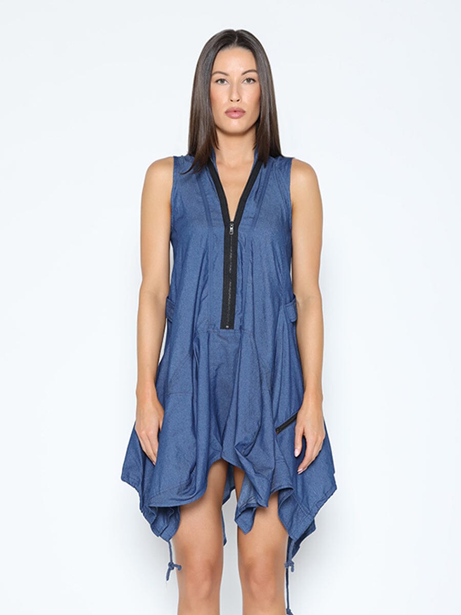 Wide Hem Sleeveless Denim Dress - Glamourous Grace