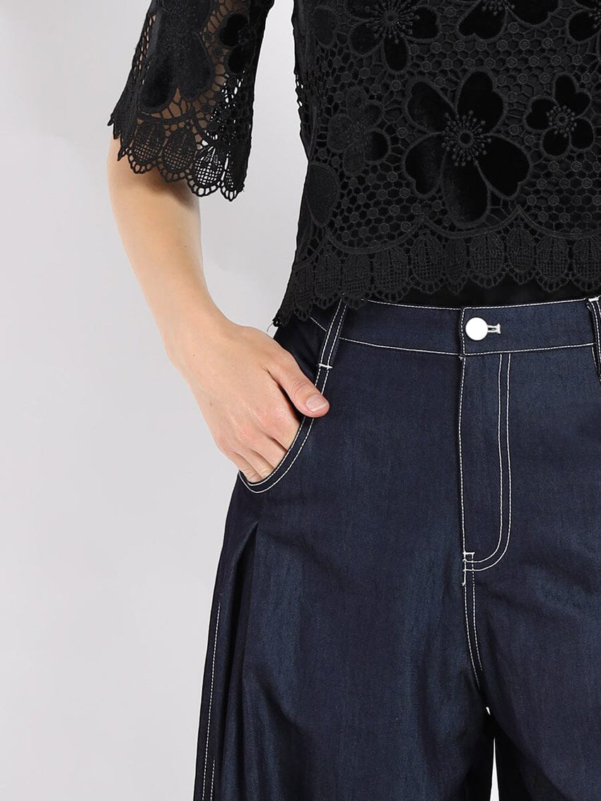 Wide Leg Baggy Denim Pants