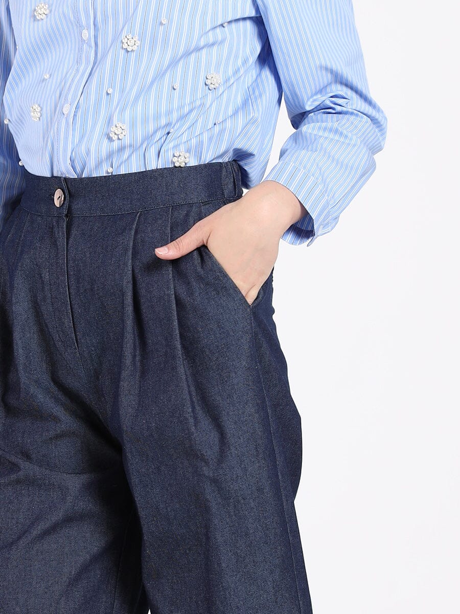 Wide-Leg Denim Pants - Glamourous Grace