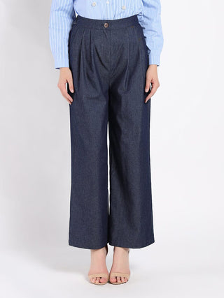Wide-Leg Denim Pants