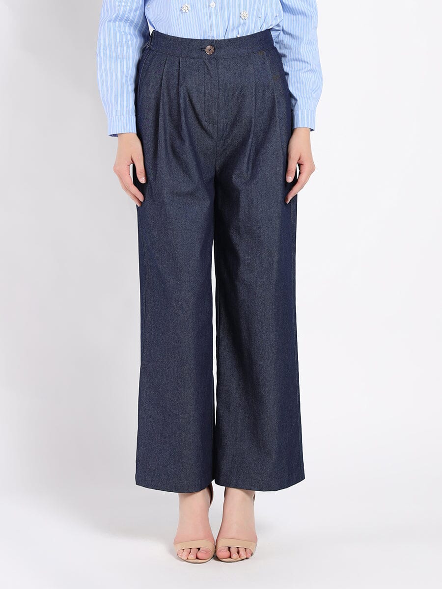 Wide-Leg Denim Pants - Glamourous Grace