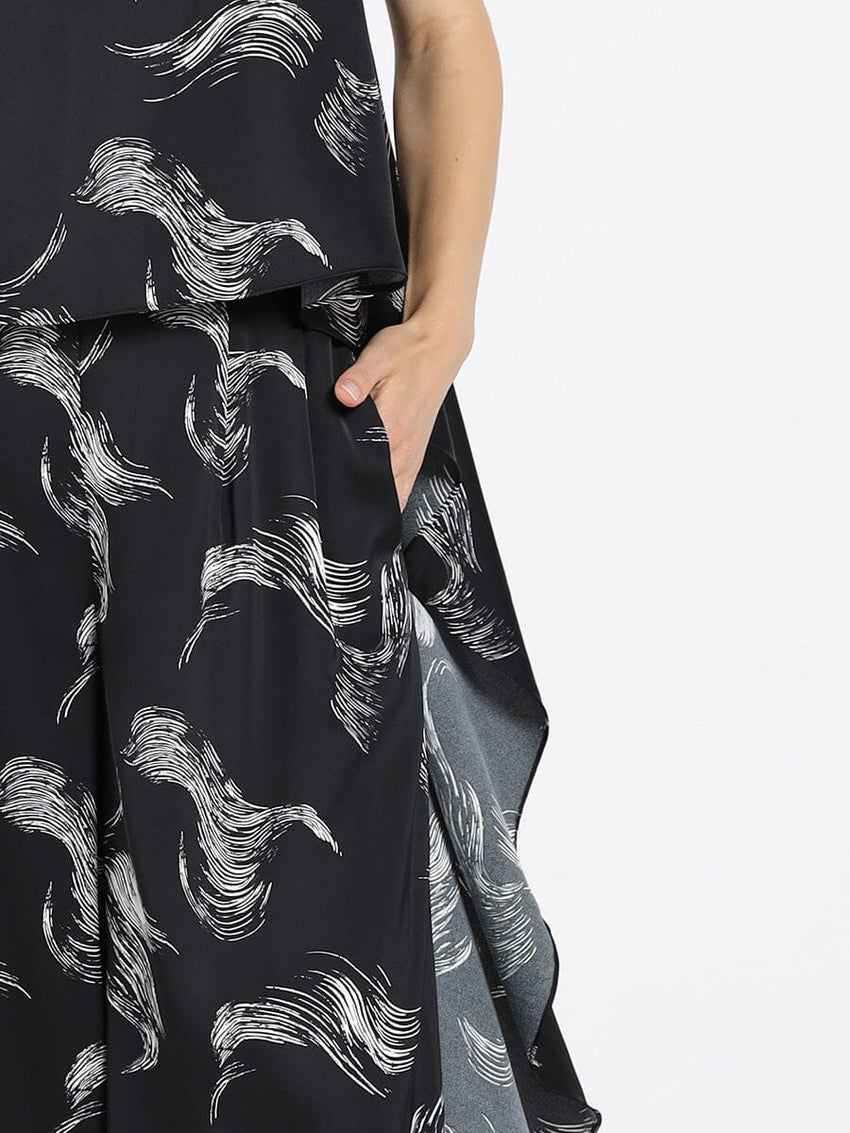 Wide Leg Prinetd Viscose Pants