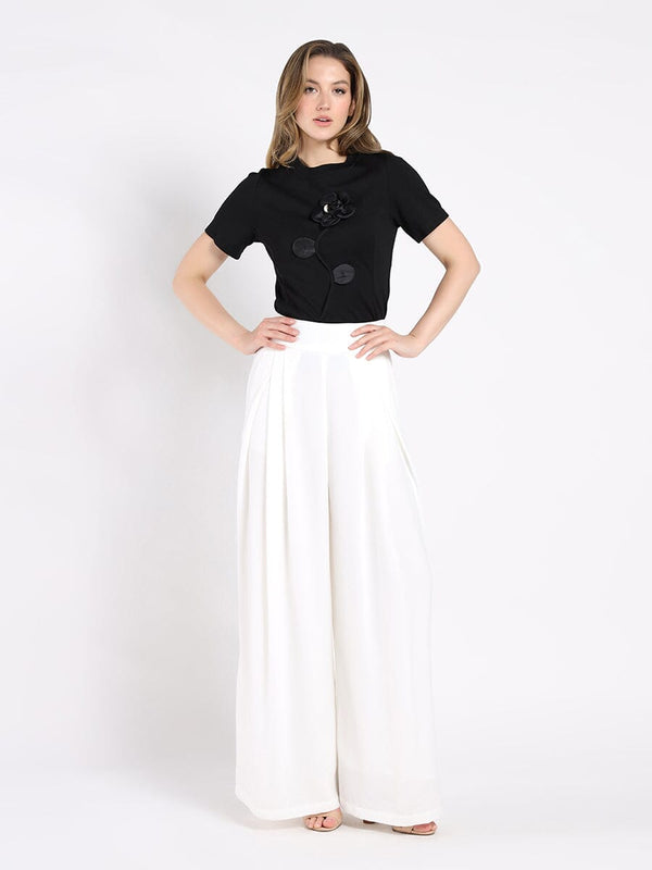 Wide Leg Solid Palazzo Flowy Pants - Glamourous Grace