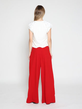 Wide Leg Solid Palazzo Flowy Pants