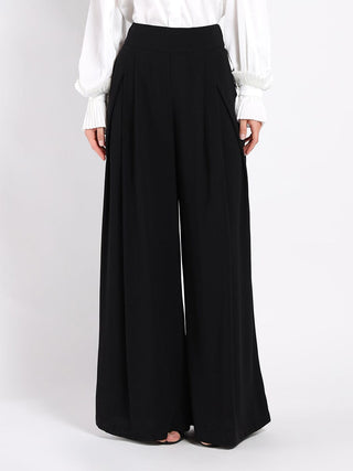 Wide Leg Solid Palazzo Flowy Pants