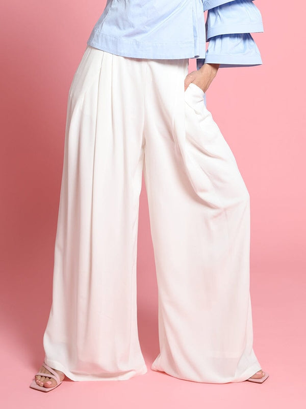 Wide Leg Solid Palazzo Flowy Pants - Glamourous Grace