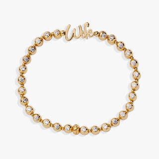 Wife Elongated Crystal Stretch Bracelet