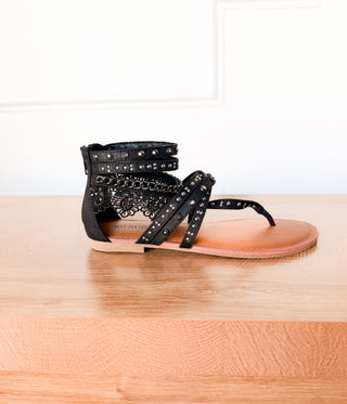 Willow Sandal in Black - Glamourous Grace